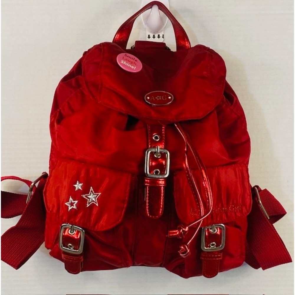 American Girl Bath &‎ Body Works Retired Red Drawstring Mini Backpack